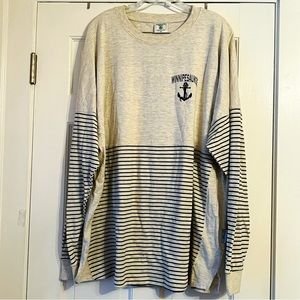 XL Spirit Jersey - Lake Winnipesaukee NH - Gray and Black Stripes